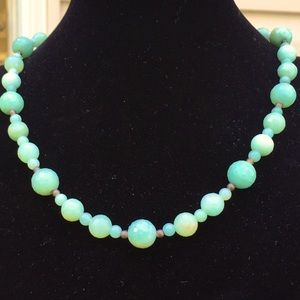 Vintage Jade bead choker necklace